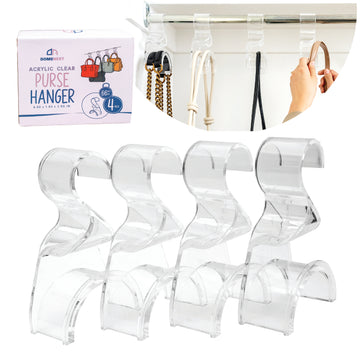 DomeNest Clear Acrylic Backpack & Purse Hangers for Closet - 4 Pack