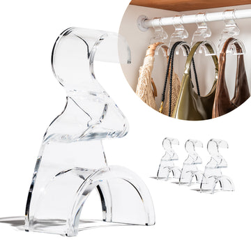 DomeNest Clear Acrylic Backpack & Purse Hangers for Closet, 4 Pack, Holds 66 lbs